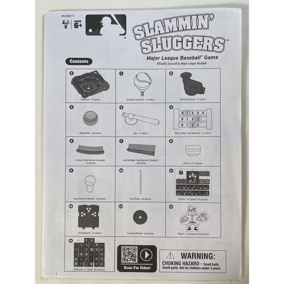 MLB Slammin' Sluggers Major League Baseball Game Open Box Never Used See Descrip - Picture 4 of 7